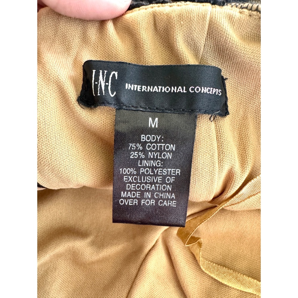 INC International Concepts Black Lace Bustier Mini Dress Rose Velvet Trim Medium - Picture 2 of 11